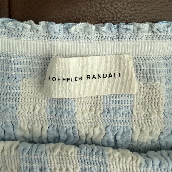 Loeffler Randall Blue and Cream A-Line Skirt XS - Picture 3 of 4